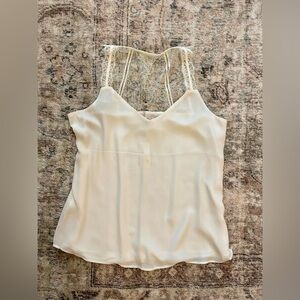 NWT Ann Taylor LOFT White Lace-Back Camisole